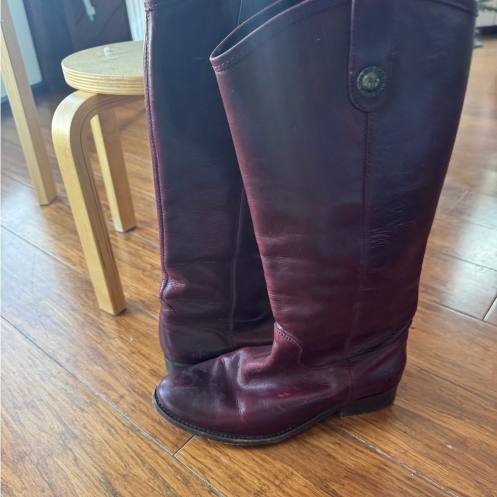 Frye Maroon Leather Boots